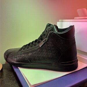 Aldo Black Textured High-Top Sneakers